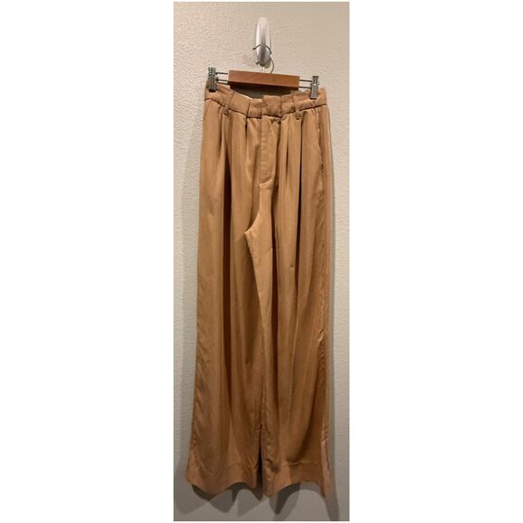 ZARA Camel Pockets Wide Leg Pants - Picture 1 of 5